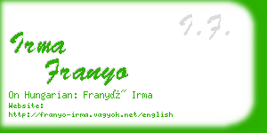 irma franyo business card